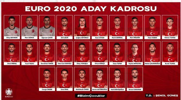 土耳其欧洲杯26人大名单